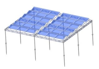 Solar agricultural mount-steel/aluminum mounting system